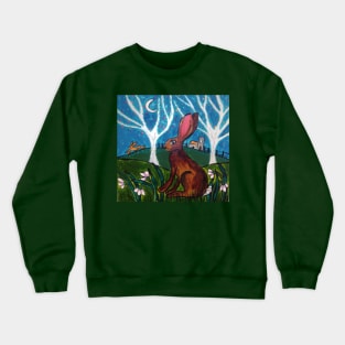 Hare among Snowdrops Crewneck Sweatshirt